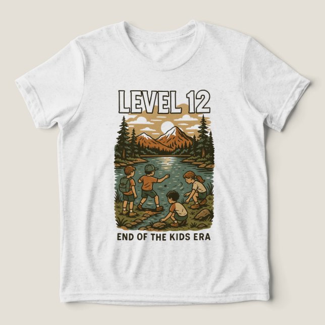NIVÅ 12 Slut på barneran - födelsedagspresent 12:e T Shirt (Design Framsida)
