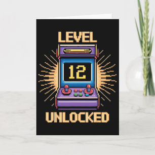 Nivå 12 Upplåsning Födelsedag Gamer 12 År Gammal V Kort