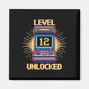 Nivå 12 Upplåsning Födelsedag Gamer 12 År Gammal V Magnet