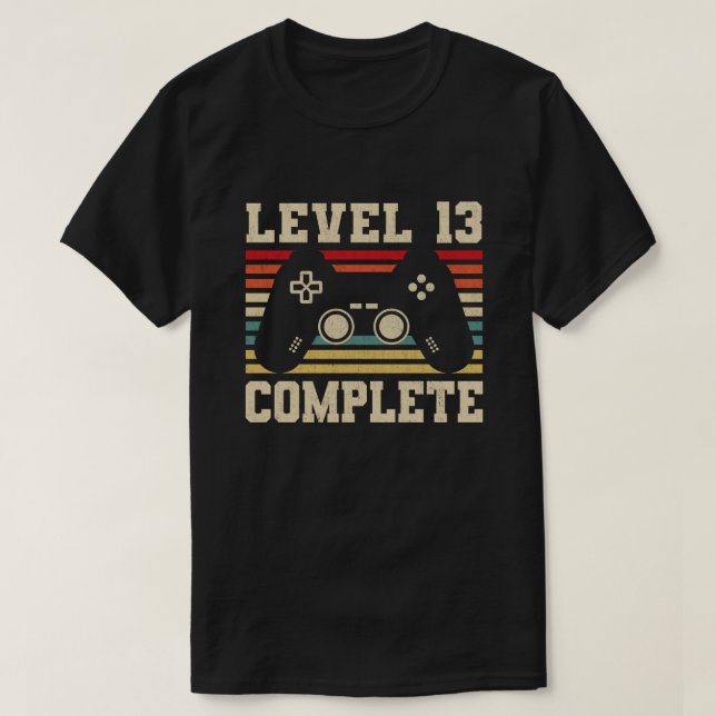 Nivå 13 Fullständigt 13-årsjubileum videospel T Shirt (Design framsida)