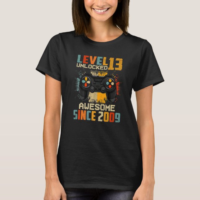 Nivå 13 Olåst Fantastisk 2009-videospelare 13:e BI T Shirt (Framsida)