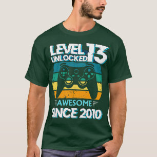 Nivå 13 Olåst Fantastisk 2010 13th Birthday Gamer T Shirt