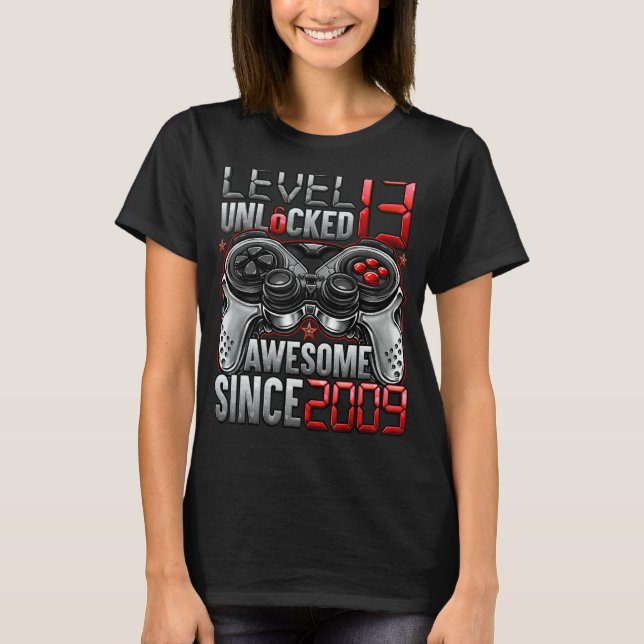 Nivå 13 Olåst Fantastisk sedan 2009 13:e födelseda T Shirt (Framsida)