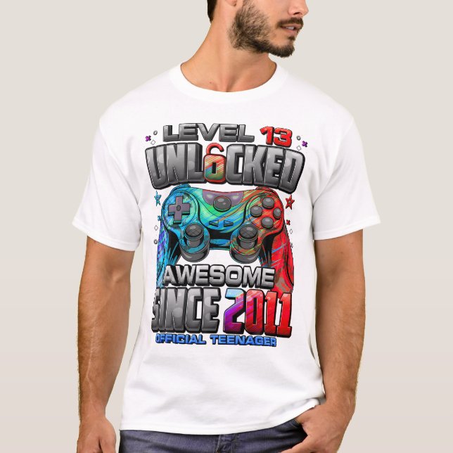 Nivå 13 olåst Fantastisk sedan 2011 13:e födelseda T Shirt (Framsida)