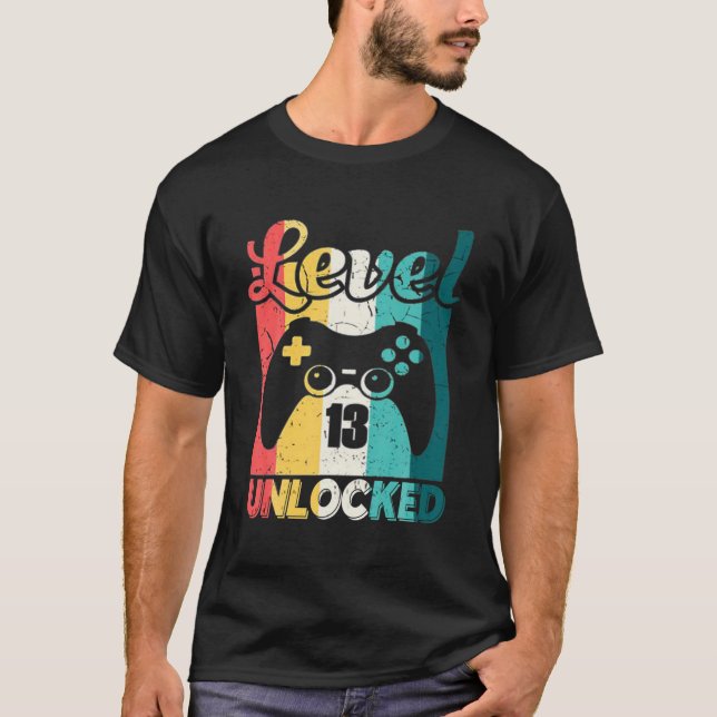 Nivå 13 olåst till 13th Video Gamer 2008 Boys Gir T Shirt (Framsida)