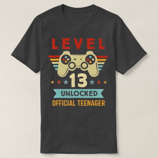 Nivå 13 Olåst tonåring i Officiell 13:e födelsedag T Shirt (Design framsida)