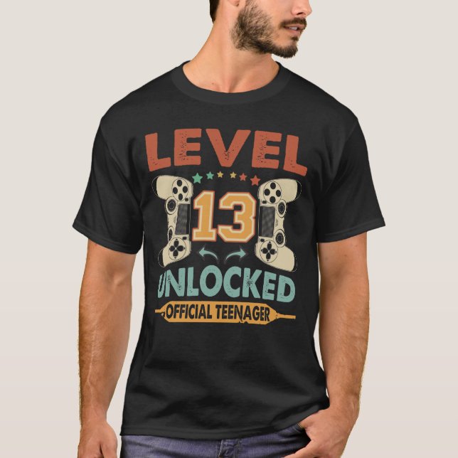 Nivå 13 Olåst tonåring i Officiell 13:e födelsedag T Shirt (Framsida)