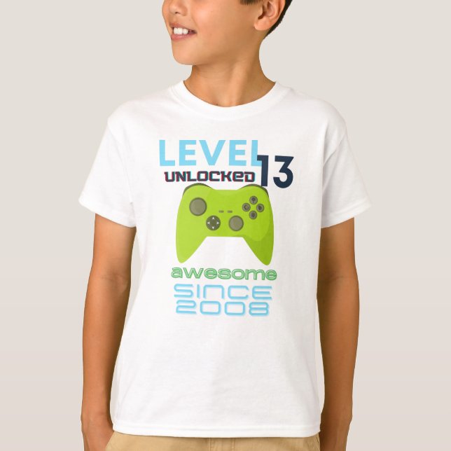 Nivå 13 olåst videospelare i Fantastisk 2008 T Shirt (Framsida)