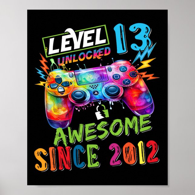 Nivå 13 Upplåst Fantastisk 2012 Videospel Födelsed Poster (Framsidan)