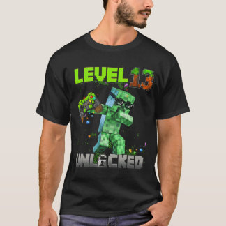 Nivå 13 Upplåst Födelsedags Pojke Piel Spelare 13- T Shirt