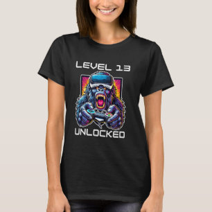 Nivå 13 Upplåst Rolig Videospelare 13-årsdag T Shirt