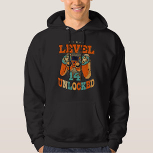 Nivå 14 Olåst fågeljägare 14:e födelsedag Hoodie