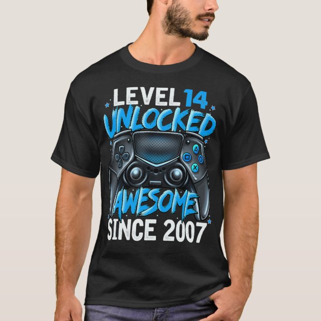 Nivå 14 Olåst Fantastisk sedan 2007 14:e födelseda T Shirt (Framsida)