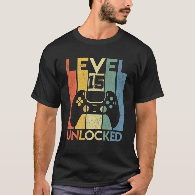 Nivå 15 Olåst födelsedag 15 år gammal Min 15:e T Shirt (Framsida)