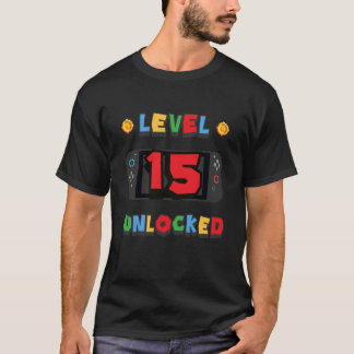 Nivå 15 Upplåst Spelare 15-årsdag TV-Spel L T Shirt