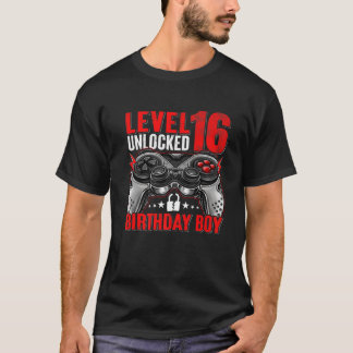 Nivå 16 Olåst födelsedagspojke 16 år gamla pojkar  T Shirt