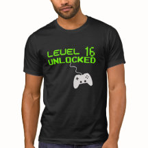 NIVÅ 16 OLÅST videospel 16:e BIRTHDAY T-Shirt
