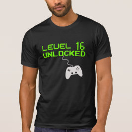 NIVÅ 16 OLÅST videospel 16:e BIRTHDAY T-Shirt