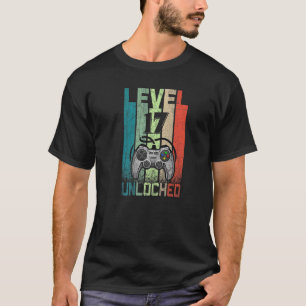 Nivå 17 Födelsedag 17 år gammalt videospel Gami T Shirt