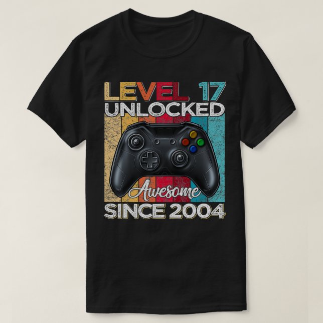Nivå 17 olåst Fantastisk sedan 2004 17:e födelseda T Shirt (Design framsida)