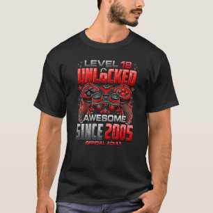 Nivå 18 olåst Fantastisk sedan 2005 18:e födelseda T Shirt