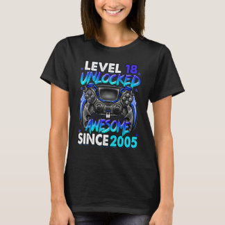 Nivå 18 olåst Fantastisk sedan 2005 18:e födelseda T Shirt