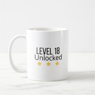 Nivå 18 Upplåst Gul Födelsedagsmugg Kaffemugg