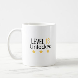 Nivå 18 Upplåst Gul Födelsedagsmugg Kaffemugg