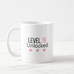 Nivå 18 Upplåst Rosa Födelsedagsmugg Kaffemugg