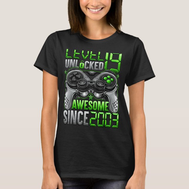 Nivå 19 Olåst Fantastisk sedan 2003 19:e födelseda T Shirt (Framsida)