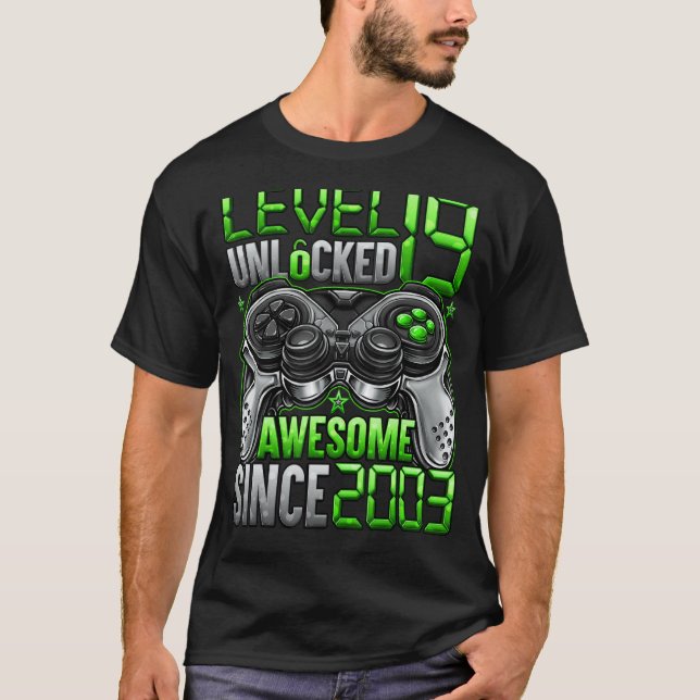 Nivå 19 Olåst Fantastisk sedan 2003 19:e födelseda T Shirt (Framsida)