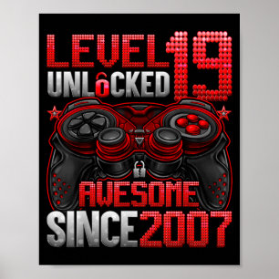 Nivå 19 Upplåst 19 År Gamla Pojkar 19-årsdag B Poster