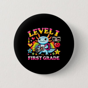 Nivå 1 Första Klass Gamer Axolotl Videospel Ck Til Knapp