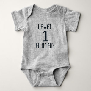 Nivå 1 Mänskligt - Nerd Spädbarn - Nyfött Baby T Shirt