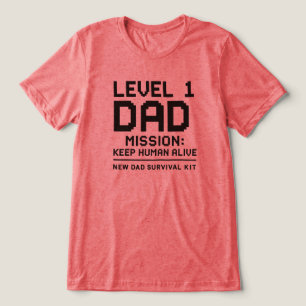 Nivå 1 Pappa Uppdrag Håll Människa Vid Livet Rolig T Shirt