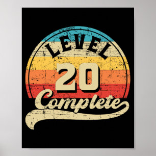 Nivå 20 Fullständig spelare Tee 20:e Bröllop Anniv Poster
