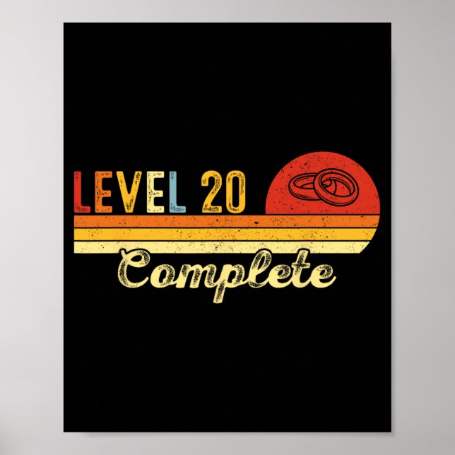 Nivå 20 Fullständiga par helårsjubileum 20:e bröll Poster (Framsidan)
