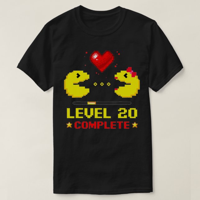 Nivå 20 fullständiga spel 20:e Bröllop-årsdagen T Shirt (Design framsida)