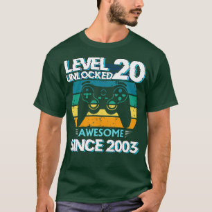 Nivå 20 Olåst Fantastisk 2003 20:e födelsedagsspel T Shirt