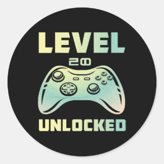 nivå 20 olåst runt klistermärke