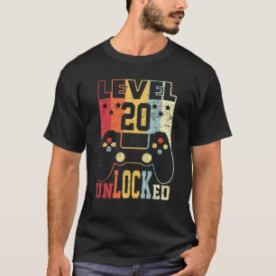 Nivå 20 Olåst skift 20:e födelsedagsgåva video T Shirt