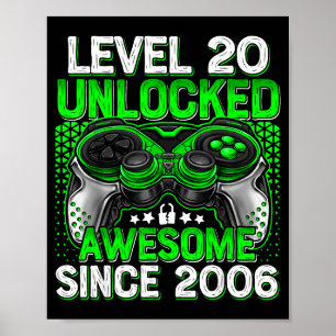 Nivå 20 Upplåst 20 Åriga Pojkar 20-årsdag B Poster