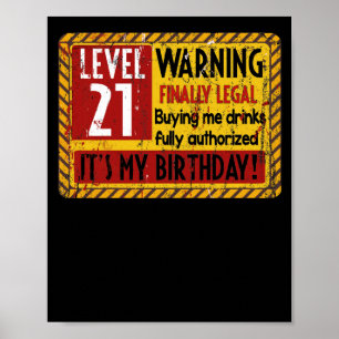 Nivå 21 år gammal 21:a födelsedagsvarning Slutlige Poster