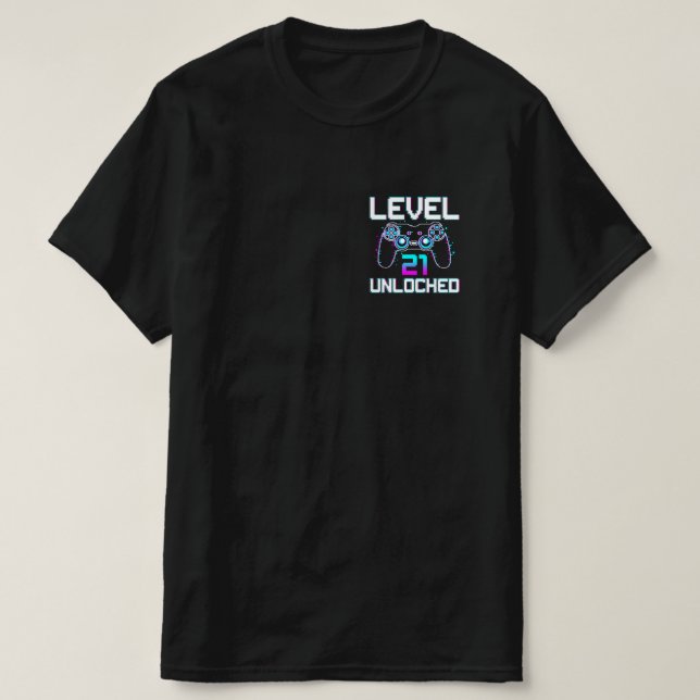Nivå 21 Olåst 21:e videospelsgåva T Shirt (Design framsida)