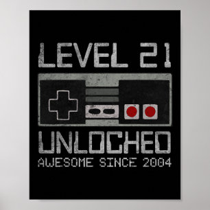 Nivå 21 Upplåst 21-årsdag 21-årig Video Poster
