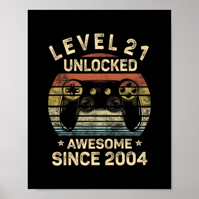 Nivå 21 Upplåst 21-årsdag 21-åriga presenter Poster (Framsidan)