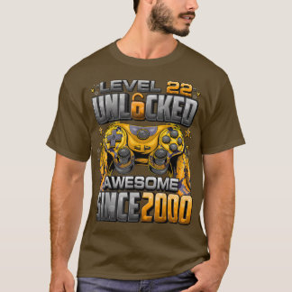 Nivå 22 olåst Fantastisk sedan 2000 22:a födelseda T Shirt