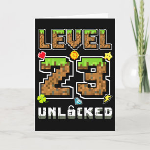 Nivå 23 Upplåst Födelsedag 23 År Bday Gamer P Kort