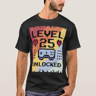 Nivå 25 Olåst gamerpojke 25:e födelsedagspojken Ga T Shirt