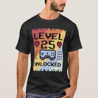 Nivå 25 Olåst gamerpojke 25:e födelsedagspojken Ga T Shirt